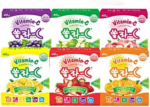 [KOREA EUNDAN] SOLAR-C Chewable Vitamin C Tablet 20 Count - 6 Fruit Flavors (6 Set)