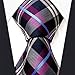 S14 Shlax&Wing Extra Long Size Checked Purple Mens Neckties Ties Silk