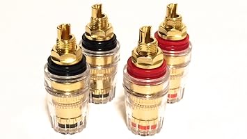 【クリックで詳細表示】純銅 仕様 SP-BOX スピーカー ターミナル 端子 4個 セット (46mm)： DIY・工具