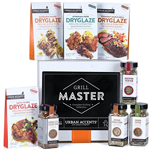 Urban Accents GRILL MASTER, The Complete Gourmet Grilling Collection, A Spices, Rubs and Dryglazes Gift Set, Perfect for Weddings, Housewarmings or Any Occasion