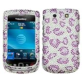 Leopard Skin/ Purple With Full Rhinestones Hard Protector Case Cover For Bl ....