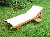 from Trueshopping Hardwood Framed Easy Care Textaline Cream Fabric Super Comfortable Luxury Sun Lounger