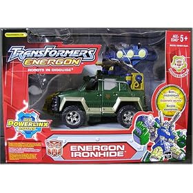 Transformers Energon Autobot Robots in Disguise PowerLinx Action Figure : Green IRONHIDE (Year 2004)