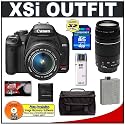 Canon Digital Rebel XSI 12MP Digital SLR Camera (Black) + Canon 18-55mm IS Lens + Canon 75-300mm III Lens + 4GB Cameta Accessory Kit
