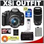 Canon Digital Rebel XSI 12MP Digital SLR Camera (Black) + Canon 18-55mm IS Lens + Canon 75-300mm III Lens + 4GB Cameta Accessory Kit