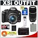 Canon Digital Rebel XSI 12MP Digital SLR Camera (Black) + Canon 18-55mm IS Lens + Canon 75-300mm III Lens + 4GB Cameta Accessory Kit