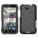 Reinforced Diamond Phone Protector Cover Case Black For Motorola DEFY