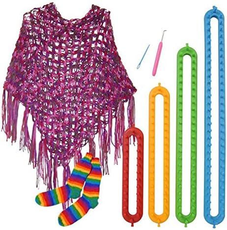 Ology(R)- 4 Sizes DIY Scarf Shawl Hat Socks Blanket Knitter Long Looms ABS Plastic Weaving Tools