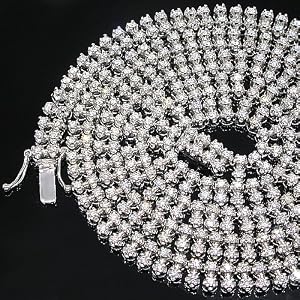 Best Buy 14K White Gold Mens Diamond Tennis Chain 19.50 Ctw On Sale