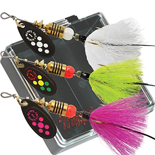 Fishing Lures Mepps Black Fury Dressed Trout Pocket Solid Brass Bodies