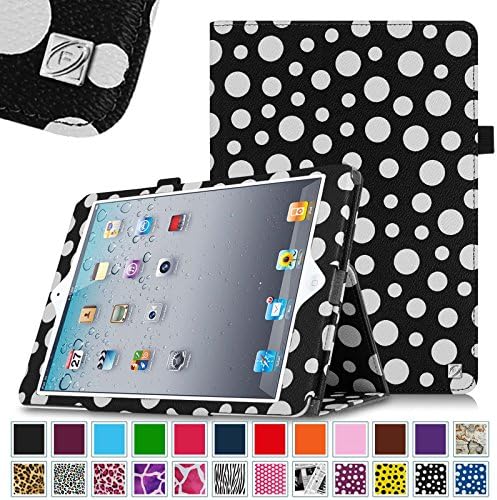 Fintie Folio Case for Apple iPad 4th Generation with Retina Display, iPad 3 & iPad 2 Vegan Leather Stand with Smart Cover Auto Wake / Sleep - Polka Dot Black/White