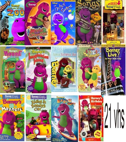 barney set 11 vhs : Barney - You Can Be Anything (2002), Barney's Manners (1992), Barney: Oh Brother! She's My Sister, Barney's Read with Me Dance with Me, Barney's Alphabet Zoo, It's Time for Counting (1992), Barney's Birthday (1992), Waiting for Santa (1992), Barney In Concert (1992), Barney: Good Day Good Night (1992), Barney: What a World We Share (1998)