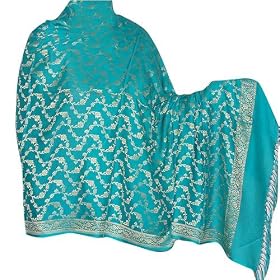 Chiffon Shawl Womens Outerwear Wraps or Stoles in Paisley Jacquard Weaving Clothes from... by ShalinCraft