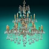 Crystorama Ornate Cast Brass Chandelier Accented with Golden Teak Polished Crystal - Olde Brass