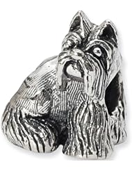 Reflection Beads Silver Miniature Schnauzer Dog Bead