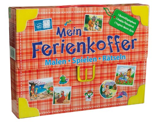 Schwager & Steinlein Mein Ferienkoffer - Malen, Spielen, R&auml;tseln: Koffer mit Besch&auml;ftigungsbuch, R&auml;tselblock und Englisch Memo-Spiel