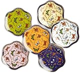 Yedi Houseware Classic Coffee and Tea Butterfly Dessert Plates, Gold, Set of 6
