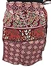 Short Wrap Skirt-maroon Elephant Printed Sarong Mini Wrap Around Skirts