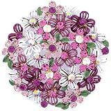 Bridal Wedding Brooch Pins Fuchsia Pink Flower Swarovski Crystal Pin Brooch and Pendant