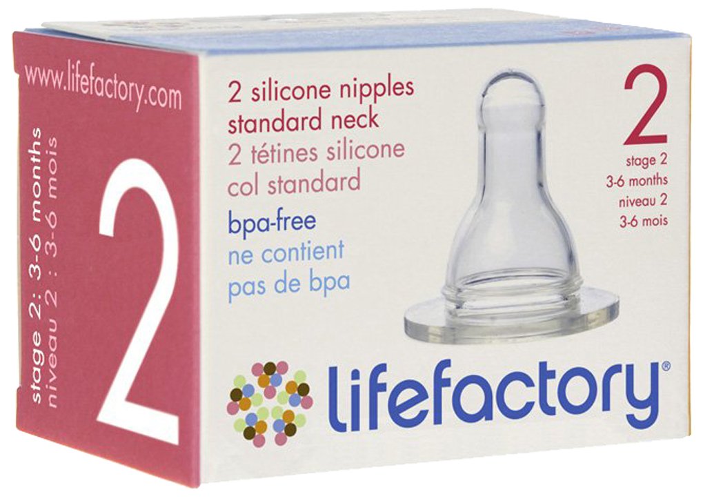 Amazon.com : Lifefactory Stage 3 Silicone Nipples, 6+ Months, 2 ...