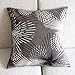 Flocking Dandelion Grey Black White Throw Pillow Case Decor Cushion Covers Square 1818 Inch Cotton Blend (grey)