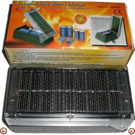 Universal Solar Battery Charger, Charges 2 Batteries