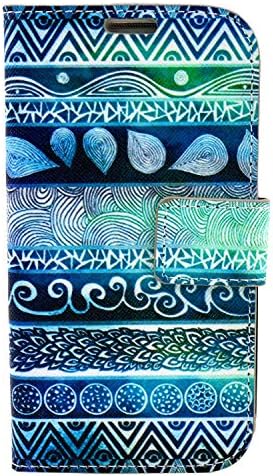 S4 Case, Galaxy S4 Case, Speedtek Tribe Pattern Premium PU Leather Wallet Flip Protective Skin Case with Magnetic Closure for Samsung Galaxy S4 i9500 (2013) (Built-in Credit Card/ID Card Slot)