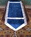 Navt Blue Velvet Table Runner / Tapestry with Silver Trim