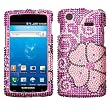 Samsung Captivate i897 Galaxy S Full Diamond Bling Blooming Hard Case Snap on Cover Phone Protector Sleeve + Mirror LCD Screen Guard Film w/Cleaning Cloth + Free Biodegradable Screen wipe