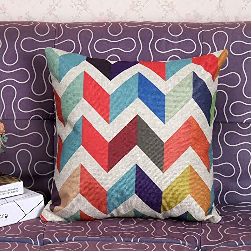 Colorful Stripes Semicircle Triangular Linen Pillow Home By Pillowcasewith Pillow InnerWith pillow inner(Colorful Stripes,17.7*17.7In)