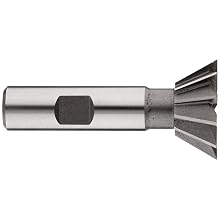 Niagara Cutter DT456 Single Angle Shank Type Dovetail Cutter, High Speed Steel, Uncoated (Bright), Weldon Shank, 45 Degree Angle, 2-1/2" Cutter Diameter, 12 Tooth, 3/4" Face Width