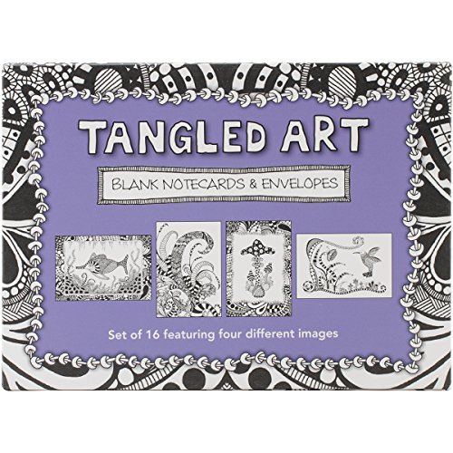 Tangled Art Blank Note Cards & Envelopes: Set of 16 featuring four different images