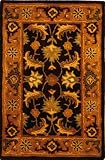 Safavieh Heritage Collection HG586A Handmade Cola and Gold Hand-Spun Wool Area Rug, 2-Feet by 3-Feet