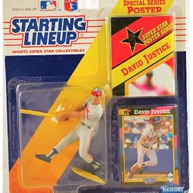 1991 - Kenner - Starting Lineup - MLB - Special Series - David Justice #23 - Atlanta Braves - Vintage Action Figure - w/ Trading Card & 11x14 Poster - Limited Edition - Collectible