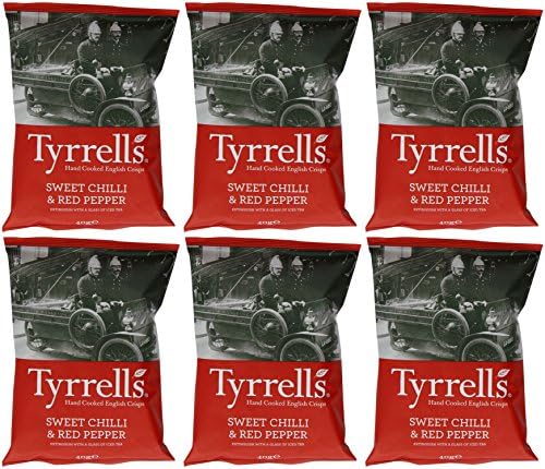 (6 PACK) - Tyrrells Sweet Chilli & Black Pepper Potato Chips | 40 x 24g x | 6 PACK - SUPER SAVER - SAVE MONEY