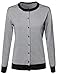 MBE Women's Women's Basic Striped Button-Down Cardigan