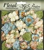 Floral Embellishments Velvet Hydrangeas With Glitter 36/Pkg-Blue