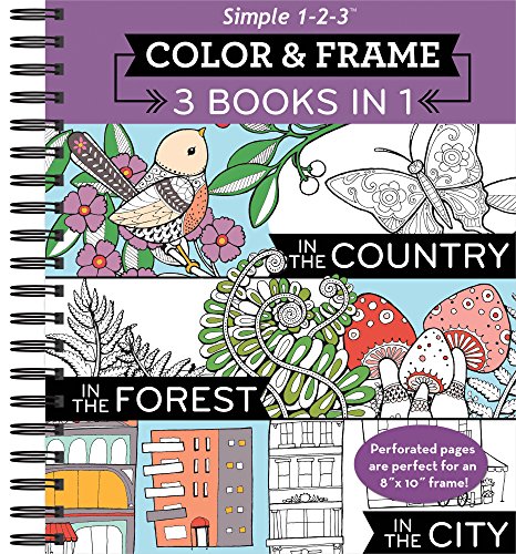 Color & Frame Coloring Book - 3 in 1 - Country, Forest, City