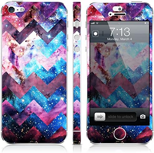 UnnitoTM iPhone 5 / 5S Skin [Full Body] *90 Day Warranty* Protective Vinyl Decal Cover [Custom] Wrap Sticker (Chevron Nebula)
