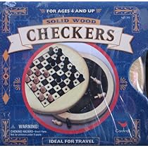 Solid Wood Checkers: Travel Size