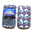 BlackBerry Curve 3G 9300 (T-Mobile) & Gemini Curve 8520 & 8530 Rubberized Snap-On Protector Hard Case Image Cover "Skull 'N Roses" Design