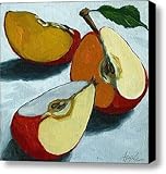 IMAGE OF Sliced Apple still life oil painting Canvas Print / Canvas Art - Artist Linda Apple