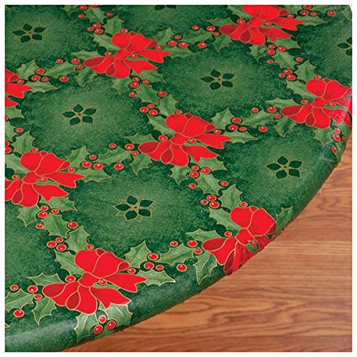 Holly and Ribbons Elastic Table Cover - Oblong
