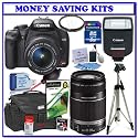 Canon EOS Rebel XSi (a.k.a. 450D) Digital SLR (Black) with 18-55mm IS Lens & Canon 55-250mm IS Lens + Canon 270EX Flash + Canon Case + UV Filter + Canon Li-ion Battery + 8GB + Deluxe Accessory Kit