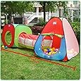 Roadacc (TM) One Square Cubby-One Triangle Cubby-One Tunnel 3 in 1 Children's Playground. Play Tent House and Tube for Kids Great for Fun Indoor and Outdoor