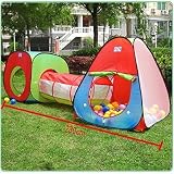 Children Game Play Tent - Roadacc (TM) One Square Cubby-One Triangle Cubby-One Tunnel 3 in 1 Children's Playground. Play Tent House and Tube for Kids Great for Fun Indoor and Outdoor