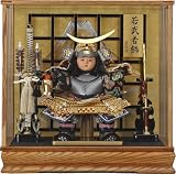 ガラスケース 入り 兜 飾り 20-537 子供大将金閣