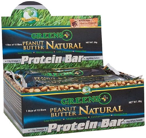 Greens Plus - Peanut Butter Natural Protein Bars, 12 bars