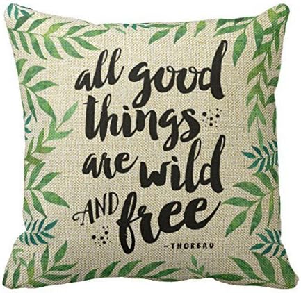 CSSaleStore All Good Things Are Wild And Free Quote pillow covers 18x18 Inch (one side)