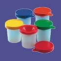 Charles Leonard Inclusive Paint Cups, Red, Yellow, Blue, Green, Orange Brown, White, Black, Purple, Turqoise, 10 per Set (73010)